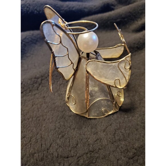 Vintage Capiz Shell Musician Angels Christmas Ornaments 3pc Set - RH#43 - Picture 9 of 16